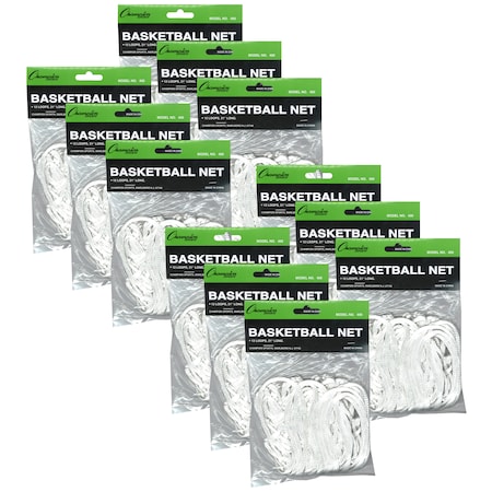 Champion Sports Basketball Net, 4mm, economy, white, PK12 400